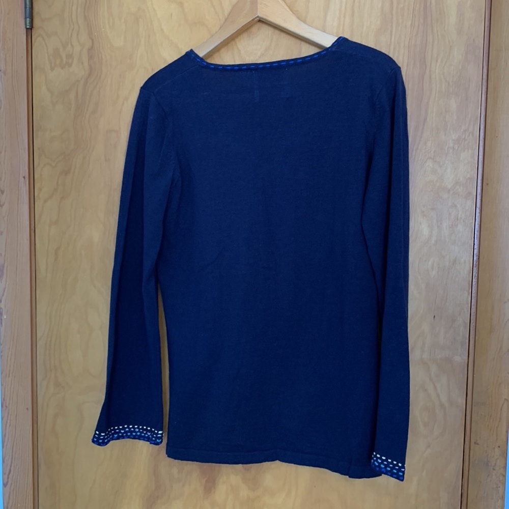 Storybook Knits Navy Dragon Fly Gathering Sweater - Picture 8 of 12